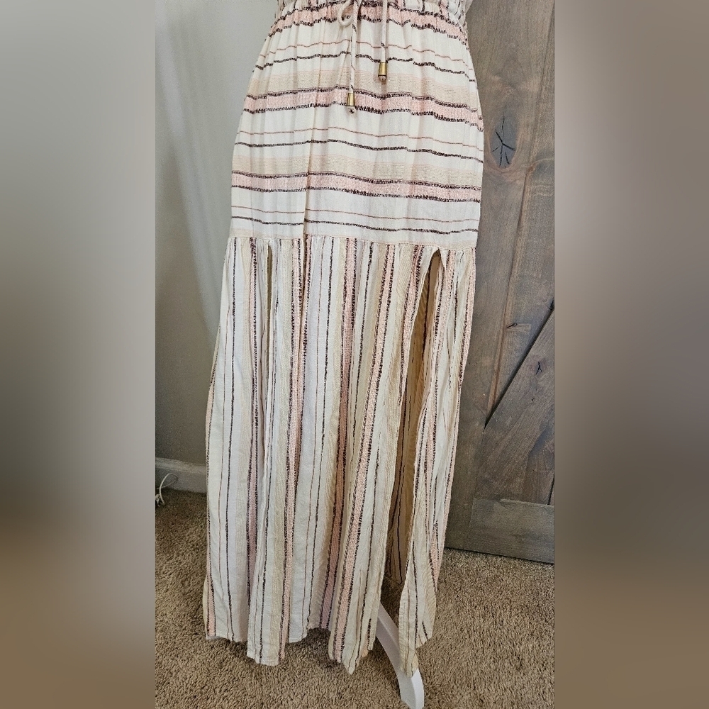 L*Space Emma Sunsoaked Stripe Plunge Cover-Up Maxi Dress Size Small - Picture 7 of 15